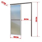 Porta De Correr Suspensa 210x100cm Vidrao Dir L.25 Brimak Mix