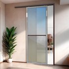 Porta De Correr Suspensa 210x100cm Vidrao Dir L.25 Brimak Mix