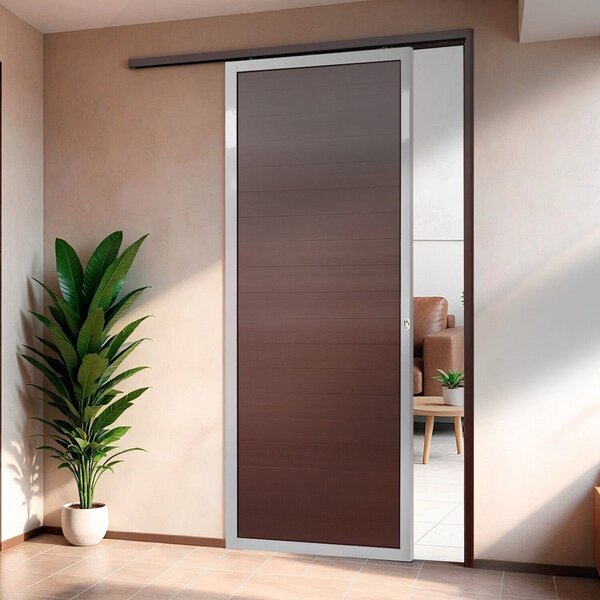 Porta De Correr Suspensa 210x70cm Lambril Esq L.25 Brimak Abe