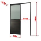 Porta De Correr Suspensa 210x70cm Meia Lambril Meia Vidro Dir