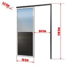 Porta De Correr Suspensa 210x70cm Meia Lambril Meia Vidro Dir