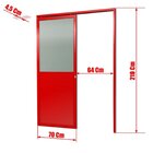 Porta De Correr Suspensa 210x70cm Meia Lambril Meia Vidro Dir