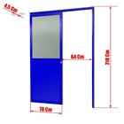 Porta De Correr Suspensa 210x70cm Meia Lambril Meia Vidro Dir