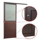 Porta De Correr Suspensa 210x70cm Meia Lambril Meia Vidro Esq