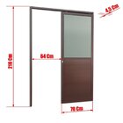 Porta De Correr Suspensa 210x70cm Meia Lambril Meia Vidro Esq