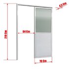 Porta De Correr Suspensa 210x70cm Meia Lambril Meia Vidro Esq