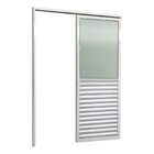 Porta De Correr Suspensa 210x70cm Meia Veneziana Meia Vidro D