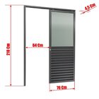 Porta De Correr Suspensa 210x70cm Meia Veneziana Meia Vidro E