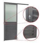 Porta De Correr Suspensa 210x70cm Meia Veneziana Meia Vidro E