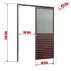 Porta De Correr Suspensa 210x70cm Meia Veneziana Meia Vidro E