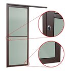 Porta De Correr Suspensa 210x70cm Vidrao Esq L.25 Brimak Aber