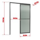 Porta De Correr Suspensa 210x70cm Vidrao Esq L.25 Brimak Aber