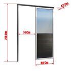 Porta De Correr Suspensa 210x80cm Meia Lambril Meia Vidro Esq