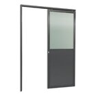 Porta De Correr Suspensa 210x80cm Meia Lambril Meia Vidro Esq