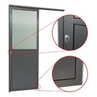 Porta De Correr Suspensa 210x80cm Meia Lambril Meia Vidro Esq