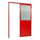 Porta De Correr Suspensa 210x80cm Meia Lambril Meia Vidro Esq