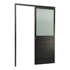 Porta De Correr Suspensa 210x80cm Meia Lambril Meia Vidro Esq