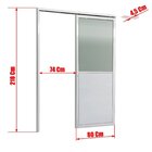 Porta De Correr Suspensa 210x80cm Meia Lambril Meia Vidro Esq