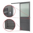 Porta De Correr Suspensa 210x80cm Meia Veneziana Meia Vidro D