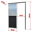 Porta De Correr Suspensa 210x80cm Meia Veneziana Meia Vidro D