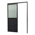 Porta De Correr Suspensa 210x80cm Meia Veneziana Meia Vidro D