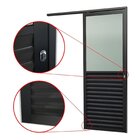 Porta De Correr Suspensa 210x80cm Meia Veneziana Meia Vidro D