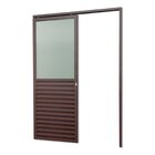 Porta De Correr Suspensa 210x80cm Meia Veneziana Meia Vidro D