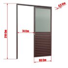 Porta De Correr Suspensa 210x80cm Meia Veneziana Meia Vidro E