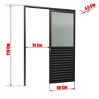 Porta De Correr Suspensa 210x80cm Meia Veneziana Meia Vidro E