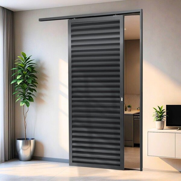 Porta De Correr Suspensa 210x80cm Veneziana Esq L.25 Brimak A