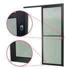 Porta De Correr Suspensa 210x80cm Vidrao Dir L.25 Brimak Preto