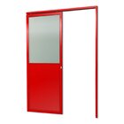 Porta De Correr Suspensa 210x90cm Meia Lambril Meia Vidro Dir