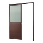 Porta De Correr Suspensa 210x90cm Meia Lambril Meia Vidro Dir