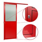 Porta De Correr Suspensa 210x90cm Meia Lambril Meia Vidro Esq