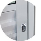 Porta De Correr Suspensa 210x90cm Meia Veneziana Meia Vidro D