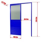 Porta De Correr Suspensa 210x90cm Meia Veneziana Meia Vidro D