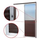 Porta De Correr Suspensa 210x90cm Meia Veneziana Meia Vidro D