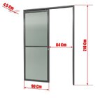 Porta De Correr Suspensa 210x90cm Vidrao Dir L.25 Brimak Aber