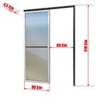 Porta De Correr Suspensa 210x90cm Vidrao Dir L.25 Brimak Mix