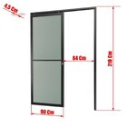 Porta De Correr Suspensa 210x90cm Vidrao Dir L.25 Brimak Preto