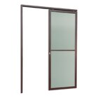 Porta De Correr Suspensa 210x90cm Vidrao Esq L.25 Brimak Aber