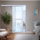 Porta De Correr Suspensa De Aluminio 215x90cm Com Vidro Tempe