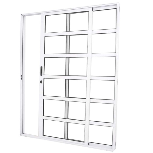 Porta De Correr Travessa 2 Folhas Branca Linha 25 Com Fechadu