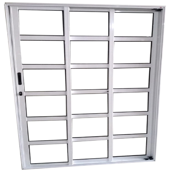 Porta De Correr Travessa 3 Folhas Sequenciais Branca Linha 25