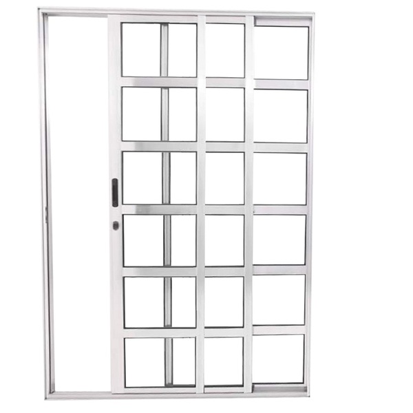 Porta De Correr Travessa 3 Folhas Sequenciais Brilhante Linha