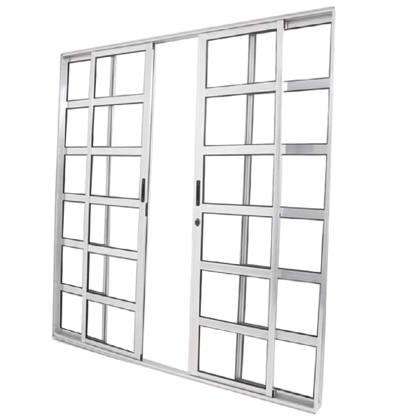 Porta De Correr Travessa 4 Folhas Brilhante Linha 25 Com Fech