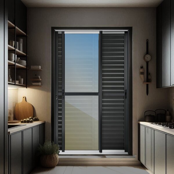 Porta De Correr Venez. 3 Folhas Moveis 210 X 200 Elite Com Fe