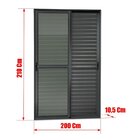 Porta De Correr Venez. 3 Folhas Moveis 210 X 200 Elite Com Fe