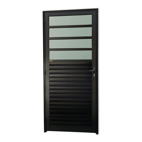 Porta De Cozinha Super Vidro Boreal 210cm X 86cm Brimak Preto