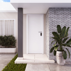 Porta com Batente de Giro 13 a 17cm Sarrafeada Lisa Laca Branco Direito ou Esquerdo 2,10x0,90x4.1 Ipumirim